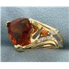 Image 2 : Citrine and Diamond Statement Ring in 14K Yellow Gold