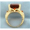Image 3 : Citrine and Diamond Statement Ring in 14K Yellow Gold