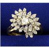 Image 1 : 1/3ct TW Diamond Cluster Ring in 14K Yellow Gold