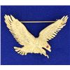 Image 1 : Ruby Eyed Eagle Pin in 14K Yellow Gold