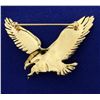 Image 2 : Ruby Eyed Eagle Pin in 14K Yellow Gold