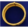 Image 2 : 22K Yellow Gold Heavy Bangle Bracelet with Heart and Moon Design