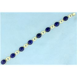 Natural Lapis Lazuli Bracelet in 14K Yellow Gold