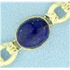 Image 2 : Natural Lapis Lazuli Bracelet in 14K Yellow Gold