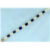 Image 3 : Natural Lapis Lazuli Bracelet in 14K Yellow Gold