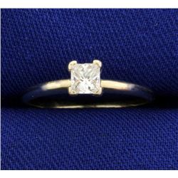 1/4ct Princess Diamond Solitaire Engagement Ring in 14K White Gold