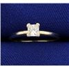 Image 1 : 1/4ct Princess Diamond Solitaire Engagement Ring in 14K White Gold