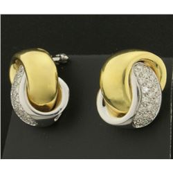 3/4ct TW Diamond Clip-On Earrings in 18K Yellow and White Gold