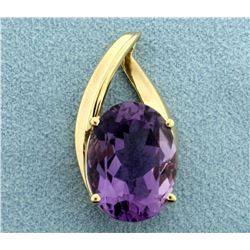 Over 10ct Amethyst Pendant in 10K Yellow Gold
