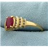 Image 2 : 1ct Natural Ruby and Diamond Gold Ring