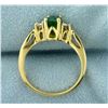 Image 3 : 1ct Natural Emerald and Diamond Ring in 14K Yellow Gold