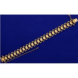 Heavy 18K Rose Gold Designer Link Bracelet