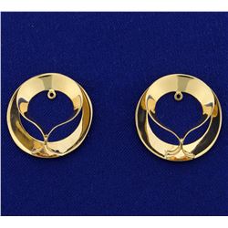 Modern Design Stud Earring Enhancers in 14K Yellow Gold