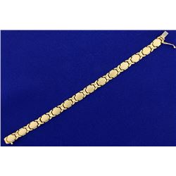 7 Inch Gold Bracelet with Satin Finish in 14K Yellow Gold