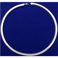 Italian Made Reversible Omega Necklace in 10K Yellow and White Gold