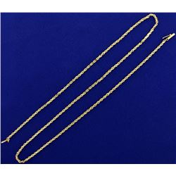 24 Inch Rope Style Neck Chain in 14K Yellow Gold