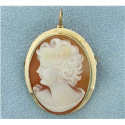 Cameo Pin/Pendant in 10K Yellow Gold