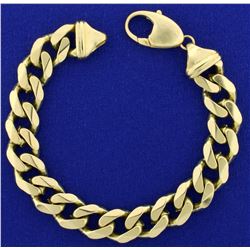 Men's 9 Inch Heavy Curb Link Bracelet in 14K Yellow Gold
