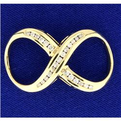 1/2ct TW Diamond Infinity Design Slide or Pendant in 14K Yellow Gold
