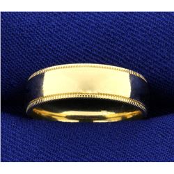 Beaded Edge Wedding Band Ring in 10K Yellow Gold
