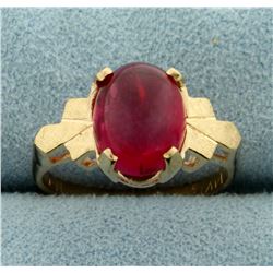 5ct Natural Ruby Ring in 14K Yellow Gold