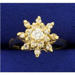 1/2ct TW Starburst Diamond Ring in 14K Yellow Gold