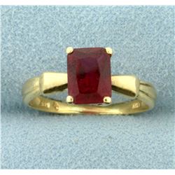 Natural 1.5ct Ruby Ring in 14K Yellow Gold