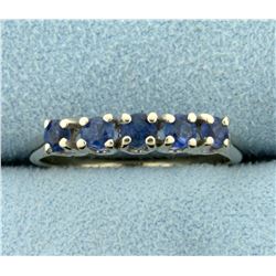 5-Stone Sapphire Band Ring in 14K White Gold
