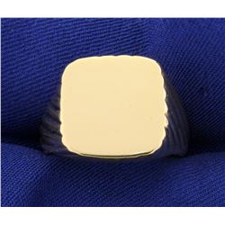 Men's Blank Signet Ring in 14K Yellow Gold