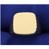 Image 1 : Men's Blank Signet Ring in 14K Yellow Gold