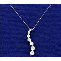 .85ct TW Diamond Journey Pendant and Chain in 14K White Gold