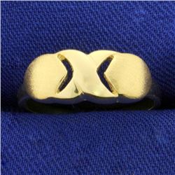 "X" and "O" Design Gold Ring in K Yellow Gold