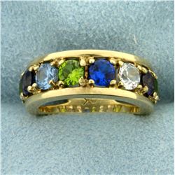 Multi-Color Topaz Ring in 10K Yellow Gold