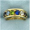 Image 1 : Multi-Color Topaz Ring in 10K Yellow Gold