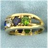Image 2 : Multi-Color Topaz Ring in 10K Yellow Gold
