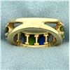 Image 4 : Multi-Color Topaz Ring in 10K Yellow Gold