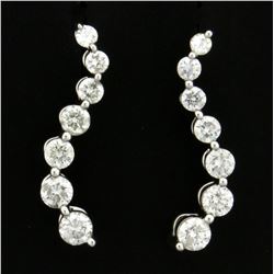 1ct TW Diamond Journey Earrings in 14K White Gold