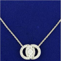 1ct TW Diamond Marriage Symbol Pendant on Chain in 14K White Gold