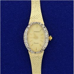Vintage Women's Geneve Diamond and Sapphire Watch in 14K Yellow Gold
