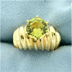 3ct Rare Yellow Chrysoberyl Ring in 14K Yellow Gold