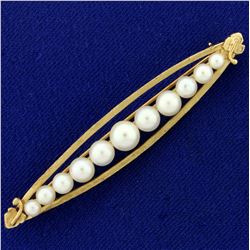 Vintage Akoya Pearl Pin in 14K Yellow Gold