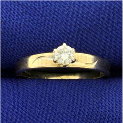 1/5ct Solitaire Diamond Engagement Ring in 14K Yellow Gold