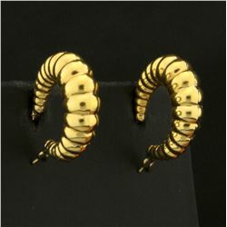 Designer Hoop Earrings in 14K Yellow Gold