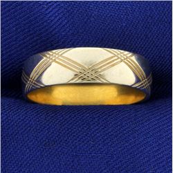 Criss Cross Pattern Band Ring in 14K White Gold