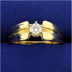 1/4ct Solitaire Diamond Engagement Ring in 14K Yellow Gold