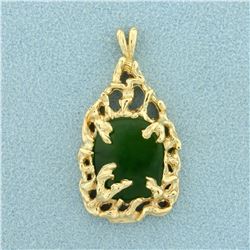 Jade Pendant in 14K Yellow Gold