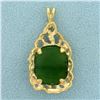 Image 2 : Jade Pendant in 14K Yellow Gold