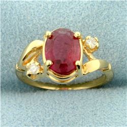 Morganite and Diamond Pinky Ring in 14K Yellow Gold