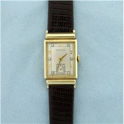 Vintage Men's Hamilton Watch in 14K Solid Gold Case and Diamond Face
