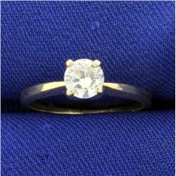 1/2ct Solitaire CZ Engagement Ring in 14K Yellow Gold